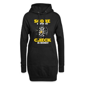 Darts Score is funny check is honey dartboard - Hoodie Dress - black - Front