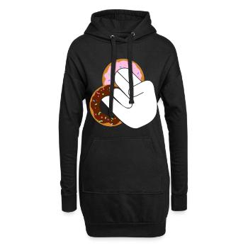 Donuts? - Sweat-shirt à capuche long Femme - noir - Devant