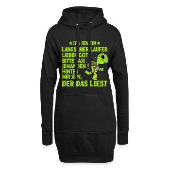 "Ich Bin Ein Langsamer Laufer Lieber Gott! - Sweat-shirt à capuche long Femme - noir - Devant