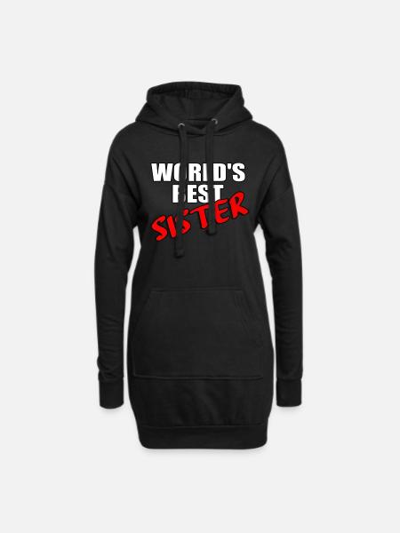 best sister the best sister - Hoodie Dress - black