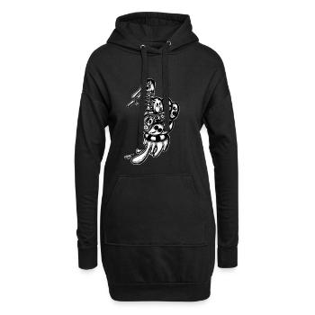 Un doodle - Sweat-shirt à capuche long Femme - noir - Devant