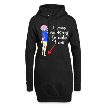 i love sucking female toes - Hoodie-Kleid - Schwarz - Vorne