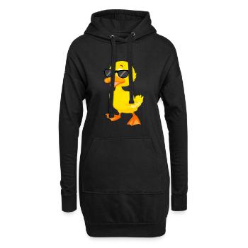 Ente Sonnenbrille Gelbe Süß Geschenk für Kinder - Hoodie-Kleid - Schwarz - Vorne
