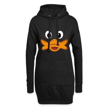 Ente Gesicht Kostüm Fasching Shirt Geschenk Idee - Hoodie-Kleid - Schwarz - Vorne