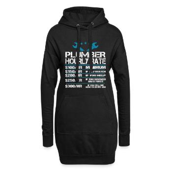 Installateur plombier installateur disant idée cadeau - Sweat-shirt à capuche long Femme - noir - Devant