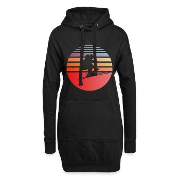 Skieur au soleil - Sweat-shirt à capuche long Femme - noir - Devant