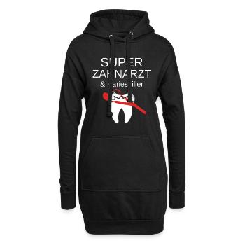 Zahnarzt - Hoodie-Kleid - Schwarz - Vorne
