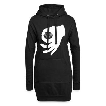 Reingeguckt Handzeichen Loch Kreis Lustiger Spruch - Hoodie-Kleid - Schwarz - Vorne