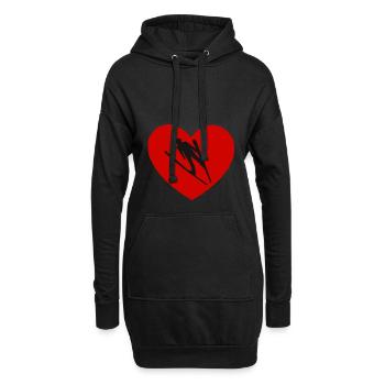 Skisprung Herz Skispringen Skifliegen Ski Schanze - Hoodie-Kleid - Schwarz - Vorne