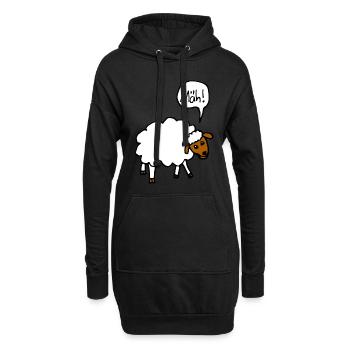 Niedliches Schaf - Mäh Lustiges Geschenk, Comic - Hoodie-Kleid - Schwarz - Vorne