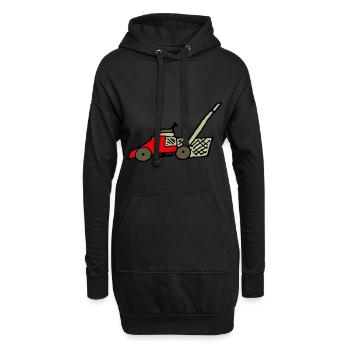 Lawn mower, cartoon - Hoodie Dress - black - Front