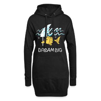 Dream Bigger - Hoodie-Kleid - Schwarz - Vorne
