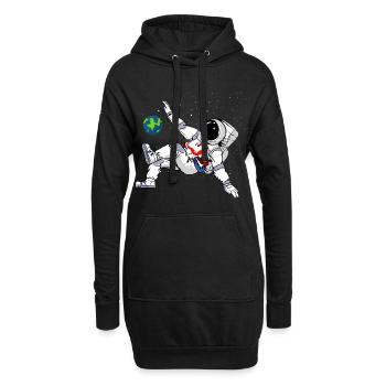 Bicycle Kick Astronaut - Hoodie-Kleid - Schwarz - Vorne