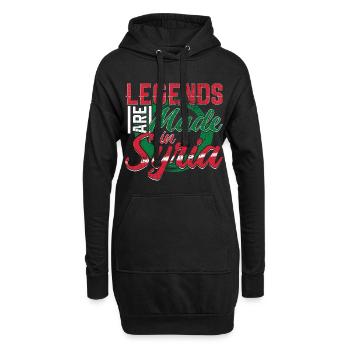 Syrien - Hoodie-Kleid - Schwarz - Vorne