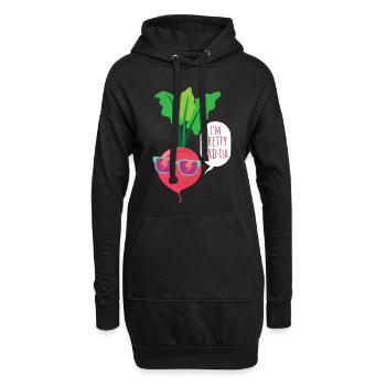 Radis végétariens végétaliens I'm Pretty Rad-ish - Sweat-shirt à capuche long Femme - noir - Devant