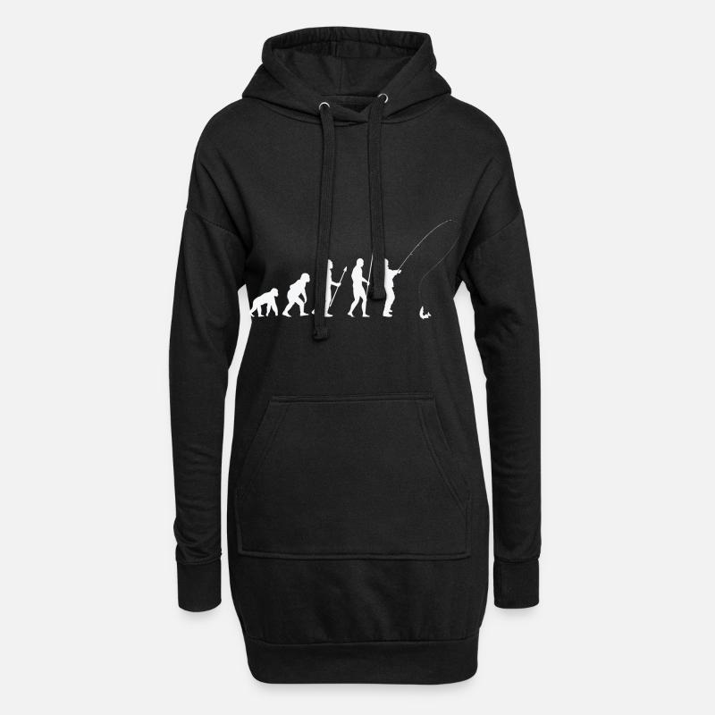 Pêcheur pêcheur évolution de la pêche - Sweat-shirt à capuche long Femme - noir