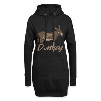 Âne animal amoureux des animaux amoureux des animaux idée d'amour animal - Sweat-shirt à capuche long Femme - noir - Devant