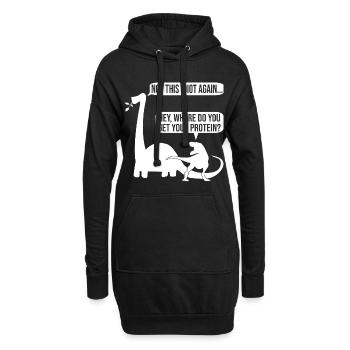 Veganer Vegan Veganerin T-Rex Dinosaurier Dino - Hoodie-Kleid - Schwarz - Vorne