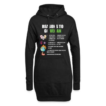 Vegan Vegan Vegan Végétalienne Réchauffement De l’amour des animaux - Sweat-shirt à capuche long Femme - noir - Devant