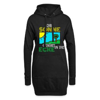Die Sonne gehört in die Ecke Geschenk - Hoodie-Kleid - Schwarz - Vorne