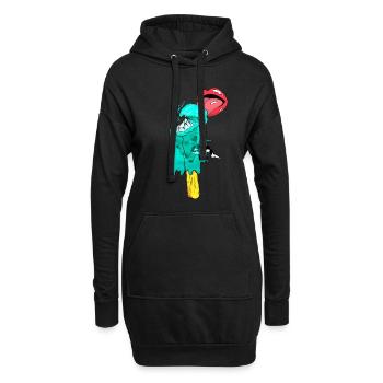 Wassereis <3 - Hoodie-Kleid - Schwarz - Vorne