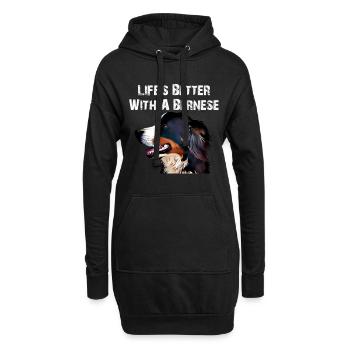 Mit einem Berner Sennenhund ist das Leben besser - Hoodie-Kleid - Schwarz - Vorne