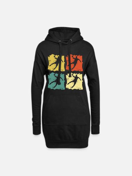 Handball Kreisläufer Retro Vintage Pop Art - Hoodie-Kleid - Schwarz
