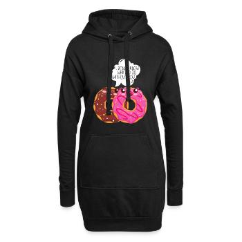 Donut Liebe Partner Beziehung Freund Witz Lustig - Hoodie-Kleid - Schwarz - Vorne