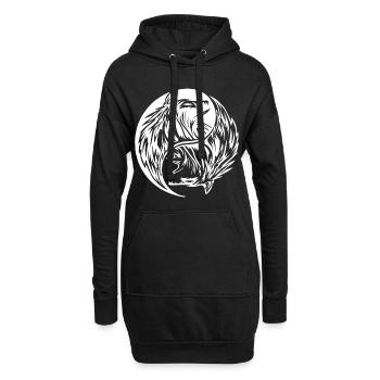 two wolves that form Yin Yang Shirt Design - Hoodie-Kleid - Schwarz - Vorne