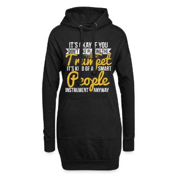 Trompette - Sweat-shirt à capuche long Femme - noir - Devant