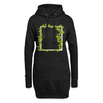 Rahmen mit Efeu Deko - Hoodie-Kleid - Schwarz - Vorne