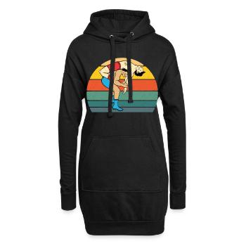 Retro Wrestling Shirt Für Amateur oder Profi - Hoodie-Kleid - Schwarz - Vorne