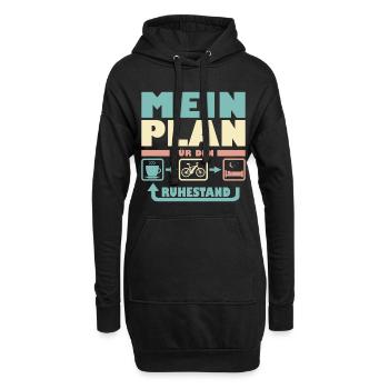 Rente Ruhestand E-Bike Fahrrad für Rentner Opa - Hoodie-Kleid - Schwarz - Vorne