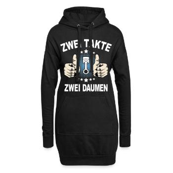Zweitakter Moped Mofa - Hoodie-Kleid - Schwarz - Vorne