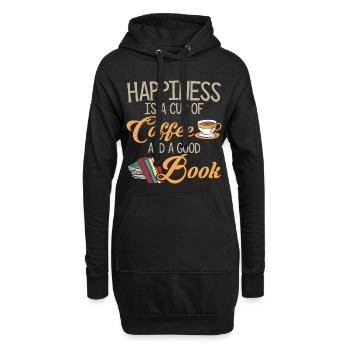 Cool Books Coffee Shirt - Bonheur - Sweat-shirt à capuche long Femme - noir - Devant