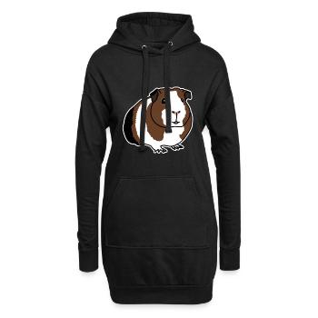 Meerschweinchen, süß, Nagetier, Kleintier, Comic - Hoodie-Kleid - Schwarz - Vorne