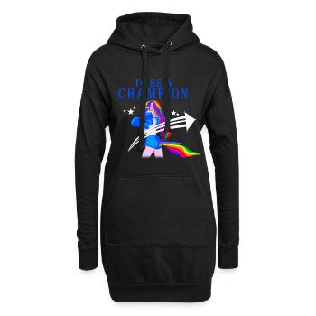 Sei ein Champion boxendes Einhorn - Hoodie-Kleid - Schwarz - Vorne