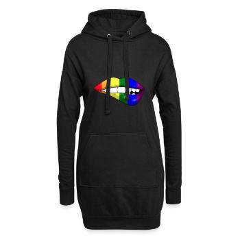 LGBT Lips - Hoodie Dress - black - Front