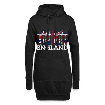 London England - Hoodie-Kleid - Schwarz - Vorne