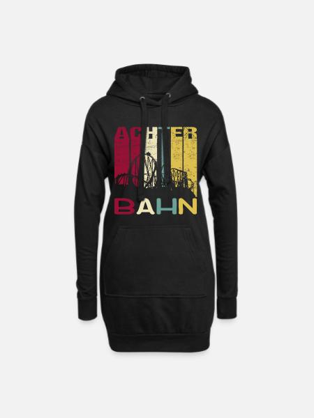 Achterbahn Freizeitpark Retro Vintage Silhouette - Hoodie-Kleid - Schwarz
