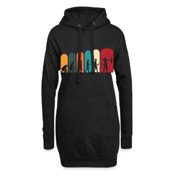 Bogenschiessen Bogensport Bogenschütze Evolution - Hoodie-Kleid - Schwarz - Vorne