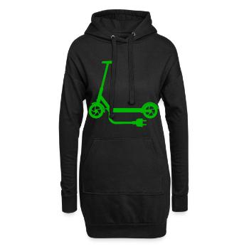 Scooter scooter électrique scooter électrique connecteur vert - Sweat-shirt à capuche long Femme - noir - Devant