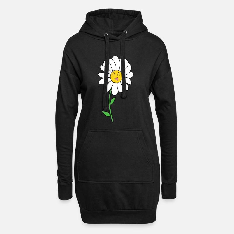 Gänseblümchen - Hoodie-Kleid - Schwarz