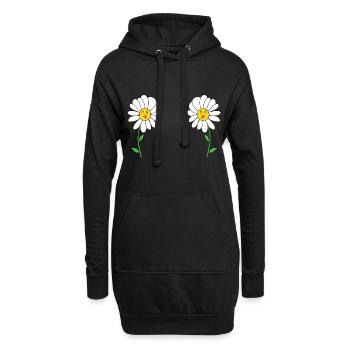 Marguerite - Sweat-shirt à capuche long Femme - noir - Devant