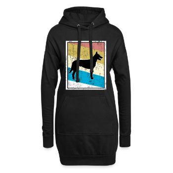 Hollandse Herder Hunde Vintage Retro - Hoodie-Kleid - Schwarz - Vorne