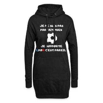 Je ne suis pas parfait mais je supporte Lyon - Sweat-shirt à capuche long Femme - noir - Devant