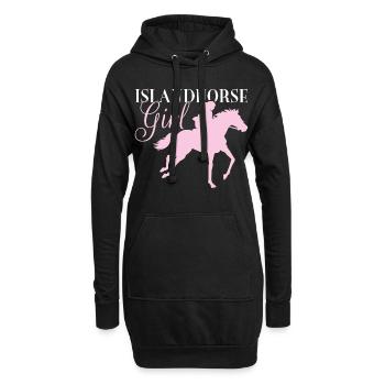 Islandpferde Mädchen - Islandpferd Pferde - Hoodie-Kleid - Schwarz - Vorne