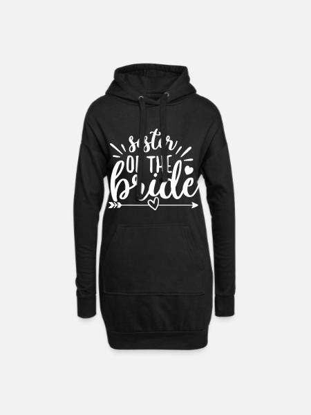 Sister of the Bride - wedding design - Hoodie Dress - black