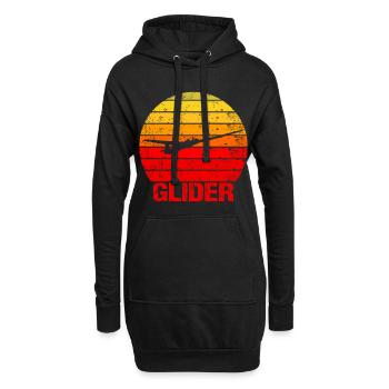 Planeur Planeur Planeur Soleil Rétro - Sweat-shirt à capuche long Femme - noir - Devant