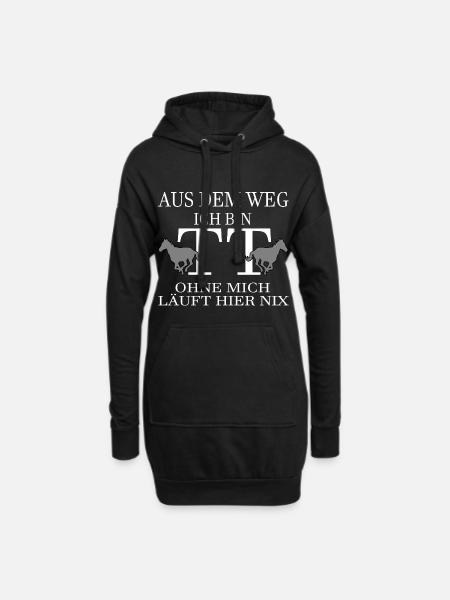 Tuniertrottel ich mach hier alles - Pferd Rappe - Hoodie-Kleid - Schwarz